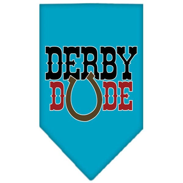 Mirage Pet Products Derby Dude Screen Print BandanaTurquoise Large 66-460 LGTQ